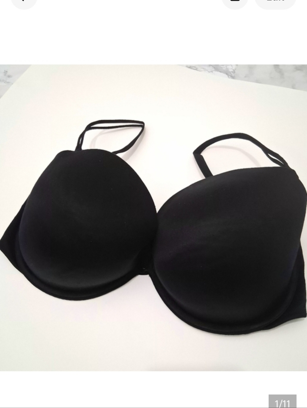 VERY SEXY VICTORIA'S SECRET 36DD Gold Strap Black Padded Wired Bra